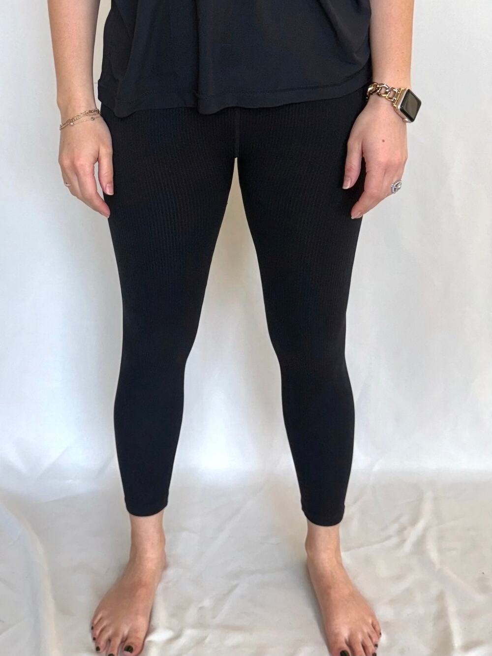 Ribbed Foldover High-Waist Leggings Size S/M and M/L